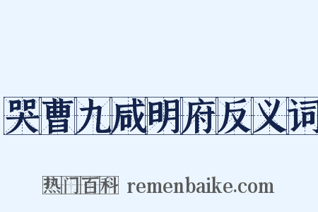 哭曹九咸明府反义词是什么意思的图片